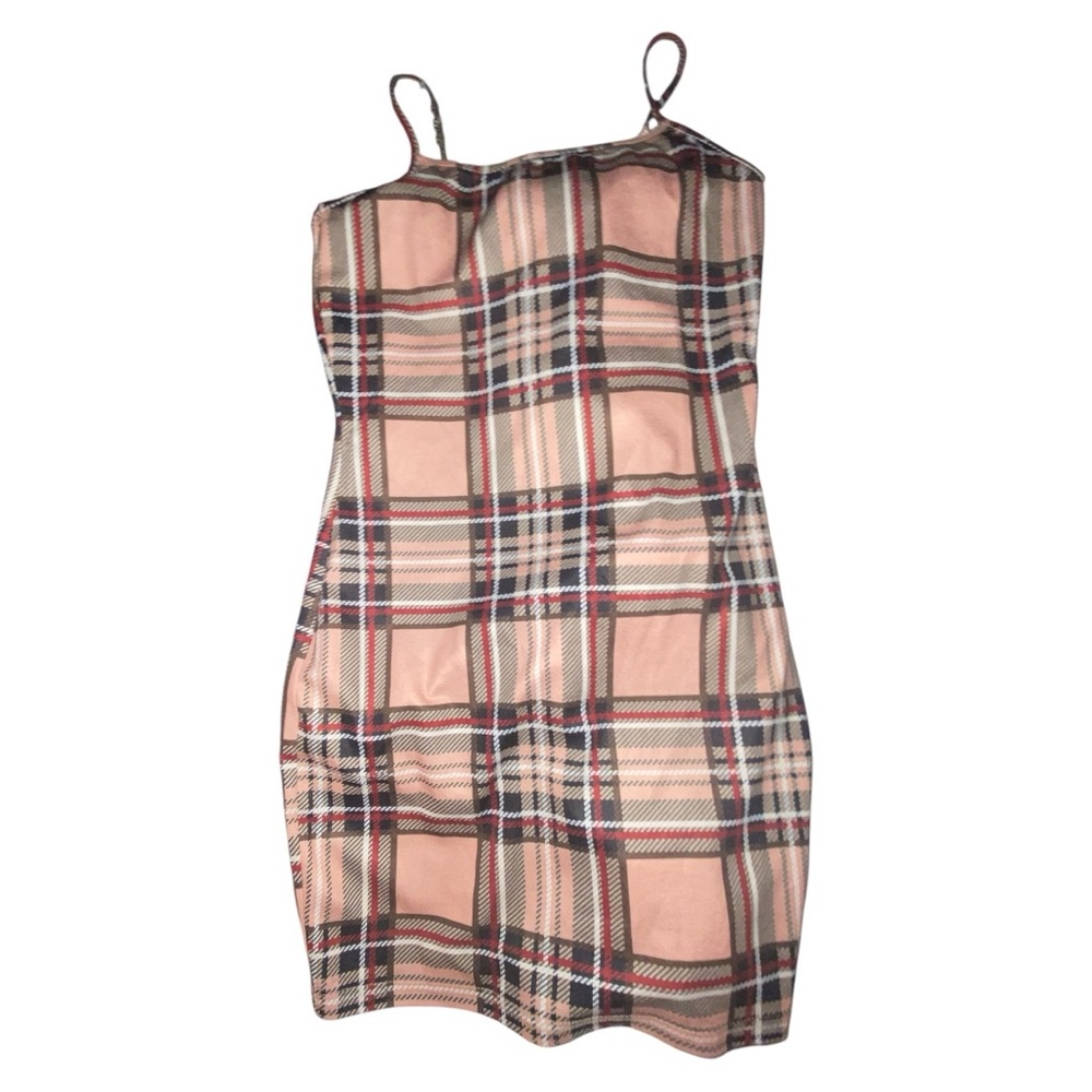 Pink Plaid Mini Dress